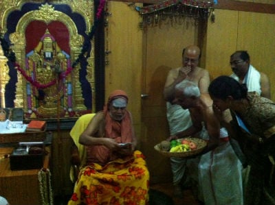 Swamiji going through Sanatan tamil Granths